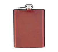 eBuyGB Stainless Steel Hip Groomsmen Best Man Flask Bridesmaids Wedding Metal Drinks Cateen, 7 Ounces, Red