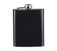 eBuyGB Stainless Steel Hip Groomsmen Best Man Flask Bridesmaids Wedding Metal Drinks Cateen, 7 Ounces, Black