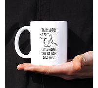 eBuyGB Taidsaurus Mug, Taid Mug, Dinosaur Mug, Engraved White Black Reveal Coffee Mug, Father's Day Gift for Welsh Grandad, Grandpa, Birthday Gift, Funny Present