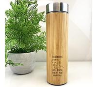 eBuyGB Taidsaurus Wooden Travel Flask, Dinosaur Travel Mug, 500ml Coffee Tea Cup, Father's Day Gift, Taid Birthday Gift, Present for Welsh Grandad