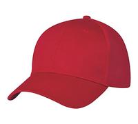 eBuyGB Unisex Adult 6 Panel Baseball Cap, Red, One Size