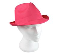 eBuyGB Unisex Fedora Summer Sun Hat Fancy Dress, One Size (Pink)
