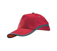 eBuyGB Unisex Unisex High Viz Baseball Safety Workwear Cap, Red, M UK