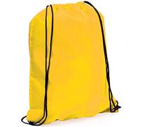 eBuyGB Unisex's Reusable Polyester Drawstring Backpack, Gym Rucksack, School Sport, PE Kit, Book Bag, Yellow, 34 x 42 cm Ideal for Printing, Cameo, HTV