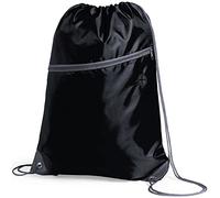 eBuyGB Unisex's Travel Sack Cinch Drawstring Zipper Bag, Black, 1