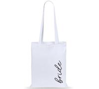 eBuyGB White Bride Bag, Cotton Tote Bags, Bridal Party Favours, Hen Party Goody Bags, Gift for Bride