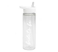 eBuyGB White Bride To Be Water Bottle 725ml, Hen Party Drink Bottle with Straw Lid, Bridal Shower, Hen Do Favours, Bridesmaid Gifts & Party Bag Fillers