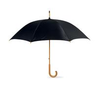 eBuyGB Wooden Crook Handle Large Umbrella Classic Manual Opening Rainproof for Men and Women Umbrella Windproof Strong - Black 41.5 Inch / 105cm Span 90cm Length