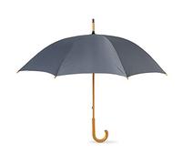eBuyGB Wooden Crook Handle Large Umbrella Classic Manual Opening Rainproof for Men and Women Umbrella Windproof Strong - Grey 41.5 Inch / 105cm Span 90cm Length