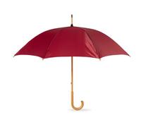 eBuyGB Wooden Crook Handle Large Umbrella Classic Manual Opening Rainproof for Men and Women Umbrella Windproof Strong - Burgundy 41.5 Inch / 105cm Span 90cm Length
