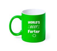 eBuyGB World's Best Farter Mug, 350ml Neon Green Coffee Mug - Funny Mug, Birthday, Father's Day Gift for Grandad, Daddy, Him