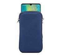 Ebuymore Zippered Neoprene Cell Phone Sleeve Mesh Pocket Pouch for 6 - 6.5 inch Smartphones (Blue)