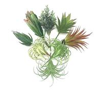 EBUYOM 8 PCS Artificial Succulents Plants Lifelike Air Plants Floral Tree Arrangement Assorted Faux Greenery Artificial Plants Set Garden Home Office DIY Decoration Ornament