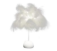 EBVincxmk Night Light Bedside Desk Lamp Feather Lamp White Table Lamp Elegant Feather Lamp For Bedroom Feather Desk Lamp