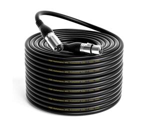 EBXYA 30M XLR Microphone Cables - Premium Balanced Mic Speaker Cable with 3 Pins XLR Male to Female 30M, Black