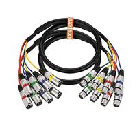 EBXYA 4-Channel XLR Snake Cable 1m 2-Pack for Live & Recording Studios