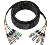 EBXYA 50 Ft 4 Channel XLR Snake Cable - 4 Colored Microphone Patch Cable, Recording Snake for Live, Recording, Studios 1 Pack