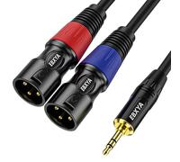 EBXYA Dual XLR Male to 3.5mm TRS Cable - 2M Mini Jack to XLR Stereo Y-Splitter Patch MICI Cable Breakout Lead