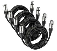EBXYA XLR Cable 5M 4 Packs - Premium Balanced Microphone Cable with 3-Pin XLR Male to Female Mic Speaker Cable, Black