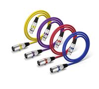 EBXYA XLR Cable Microphone Cable 1M 4 Packs Balanced Male to Female XLR Patch Cables for PA System, Studio Recorder, Amplifier, Mixer