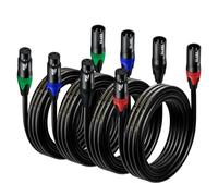EBXYA XLR Cable Microphone Cable 3M 4 Pack 3-Pin Balanced XLR Male to Female Cable Multi-Colored Mic Cord DMX Cable Microphone Patch Cable
