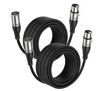 EBXYA XLR Microphone Cable - 10M/30FT 2 Packs - 3 Pin Balanced XLR Male to Female Stage Patch Cable for Microphone Audio Mixer
