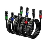EBXYA XLR Microphone Cable 3M 4-Pack, 3-Pin Balanced Male to Female Audio Cord - Durable Shielded for Mic Mixer, Recording Studio, Speaker (Professional Studio/Gig Use)