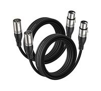EBXYA XLR Microphone Cable 3M Pack of 2 - Professional Cable with Cross Braid Shield & 3-Pin Balanced Design for Studio, Live and DMX Devices