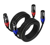 EBXYA XLR Microphone Cable 5M/16.4ft 4-Pack, 3-Pin Balanced Shielded Mic Cord (Red/Blue) - for Podcast Studio, Live Sound, PA Systems, Stage Speakers - Professional Audio Equipment