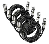 EBXYA XLR Microphone Cable 5m 4-Pack for Studio, Stage & DMX