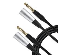 EBXYA XLR to TRS Microphone Cable 1M/3ft 2-Pack for Studio, Live & Stage | Balanced 3-Pin, Shielded Interconnect Cord, Patch Lead, Durable, Low-Noise, Gold-Plated Contacts, Professional Grade