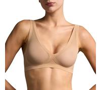 EBY Sheer Bralettes for Women - Seamless and Wireless Mesh Bralette, Back Smoothing Bras for Women, Champagne, M