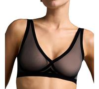 EBY Women's Sheer Bralette Bra, Black, XL