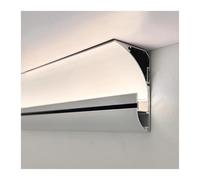 EBZFASO Cornice Coving Decor, Aluminum LED Channel Crown Moulding For Indirect Lighting Multiple Lengths(4.9m(16ft))