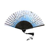 EBZFASO Folding Hand Fan, Silk Bamboo Folding Fan for Dance Stage Decoration(Fan-1)