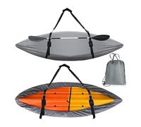EBZFASO Kayak Storage Cover， 420D Oxford Kayak Canoe Cover Dust Resistant Gray(Fit 3.1m to 3.5m kayak)