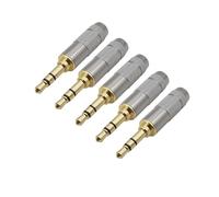 EBZFASO Male Pins Mono Jack Socket Adapter Converter, 2/5Pcs 3 Pole Type TRS 3.5mm Audio Plugs Jack Adapter(5pcs)