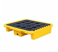 EBZFASO Modular Spill Containment Tray, Spill Containment Pallet With Drain Polyethylene(72 * 72 * 16cm)