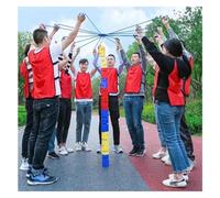 EBzvblxm Team Building Block Tower Games, Team Building Block Tower Game 5/8/10 Pcs Multicolor(Blue,8PCS)