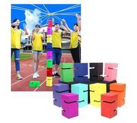 EBzvblxm Team Building Block Tower Games, Team Building Block Tower Game 5/8/10pcs for Communication Skills Leadership Development(10PCS)