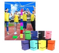 EBzvblxm Team Building Block Tower Games, Team Building Block Tower Game 5/8/10pcs for Communication Skills Leadership Development(8PCS)