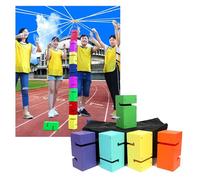 EBzvblxm Team Building Block Tower Games, Team Building Block Tower Game 5/8/10pcs for Communication Skills Leadership Development(5PCS)