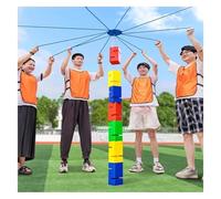 EBzvblxm Team Building Block Tower Games, Team Building Block Tower Game Kit Multicolor 5/8/10 pcs(Multi-colored,5PCS)