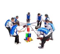 EBzvblxm Team Building Block Tower Games, Team Building Block Tower Game Multicolor 5/8/10 pcs For Field Day Office Ice Breaking(Green,5PCS)