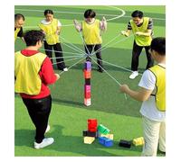 EBzvblxm Team Building Block Tower Games, Team Building Block Tower Game Multicolor 5/8/10 pcs(Green,10PCS)