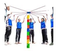 EBzvblxm Team Building Block Tower Games, Team Building Block Tower Stacking Game Multicolor 5/8/10 Pcs(Multi-colored,10PCS)