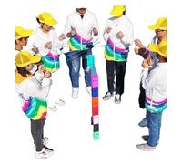 EBzvblxm Team Building Block Tower Games, Team Building Stacking Block Tower Games ABS Multicolor 5/8/10 Pcs(Multi-colored,8PCS)