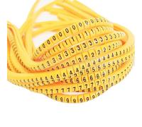 EC-0/1/2/3/5/8 Yellow Cable Markers, Soft PVC Wire Number Tubes 0.5-35mm², 120/600pcs, Durable Color-Coded Electrical Identification(25mm² 120pcs)