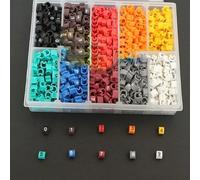 EC-0/1/2/3/5 Plastic 10 Trellis Kits Cable Wire Markers 0 to 9 10 Number Colorful Tube Size 0.75/1.5/2.5/4.0/6/10mm2 Sqmm-1.5mm2 1000PCS