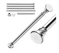 EC Breath Upgraded 56-304.5cm Extendable Shower Curtain Tension Pole, Free Combination Pole Set, Telescopic No Drill Stainless Steel Clothes Hanging Bar Rail for Bath,Closet,Wardrobe,Door,Kitchen